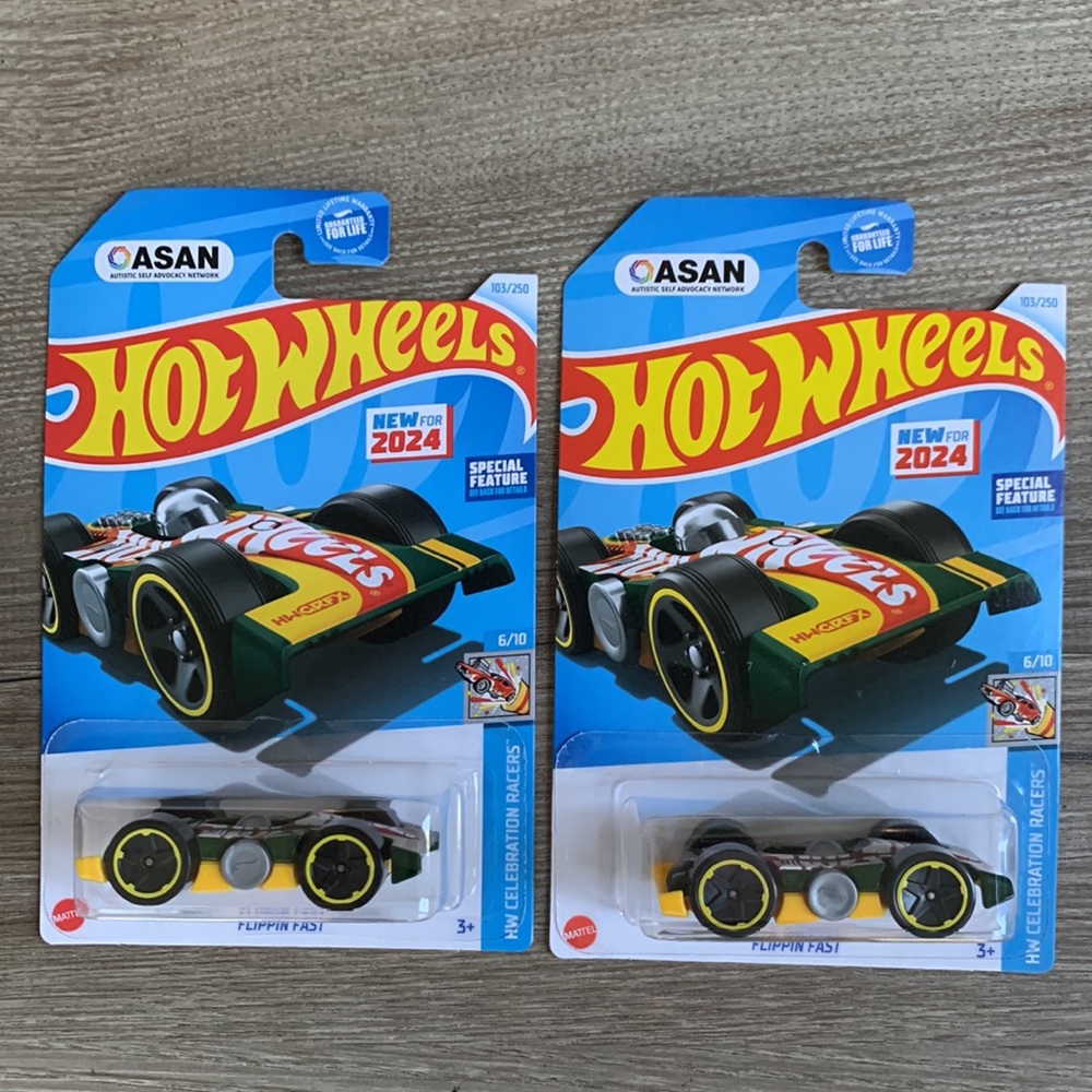 2 Hot Wheels Flippin Fast HW Fidget Spinner Car Hotwheels Mattel New 2024 ASAN